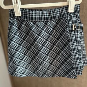 Zara Plaid Skort with Buckle Detail